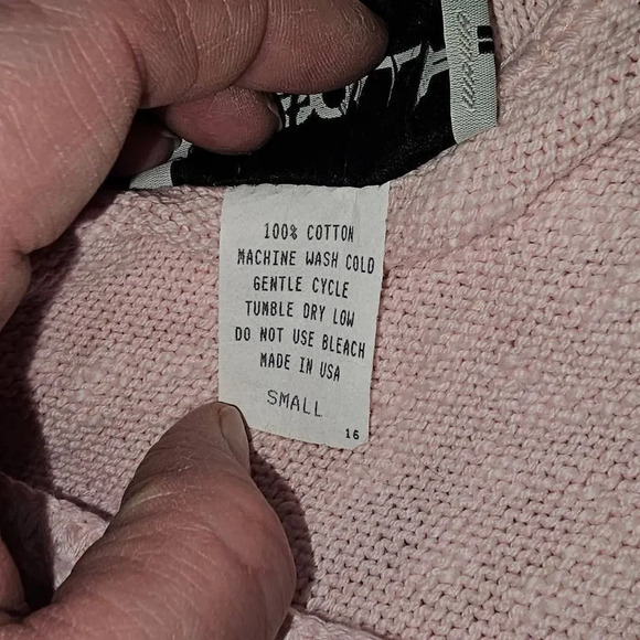 Vintage Misolli Womens Pink Knit V Neck Sweater Small - Picture 5 of 5